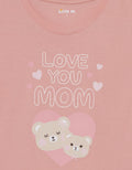 Little M Print Tee Love You Mom Kaos Anak Perempuan