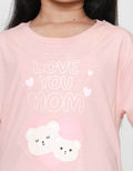 Little M Print Tee Love You Mom Kaos Anak Perempuan
