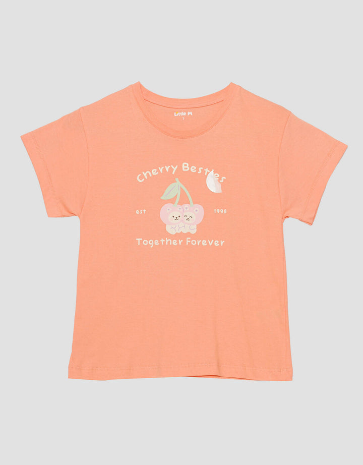 Little M Cherry Besties Kaos Anak Perempuan
