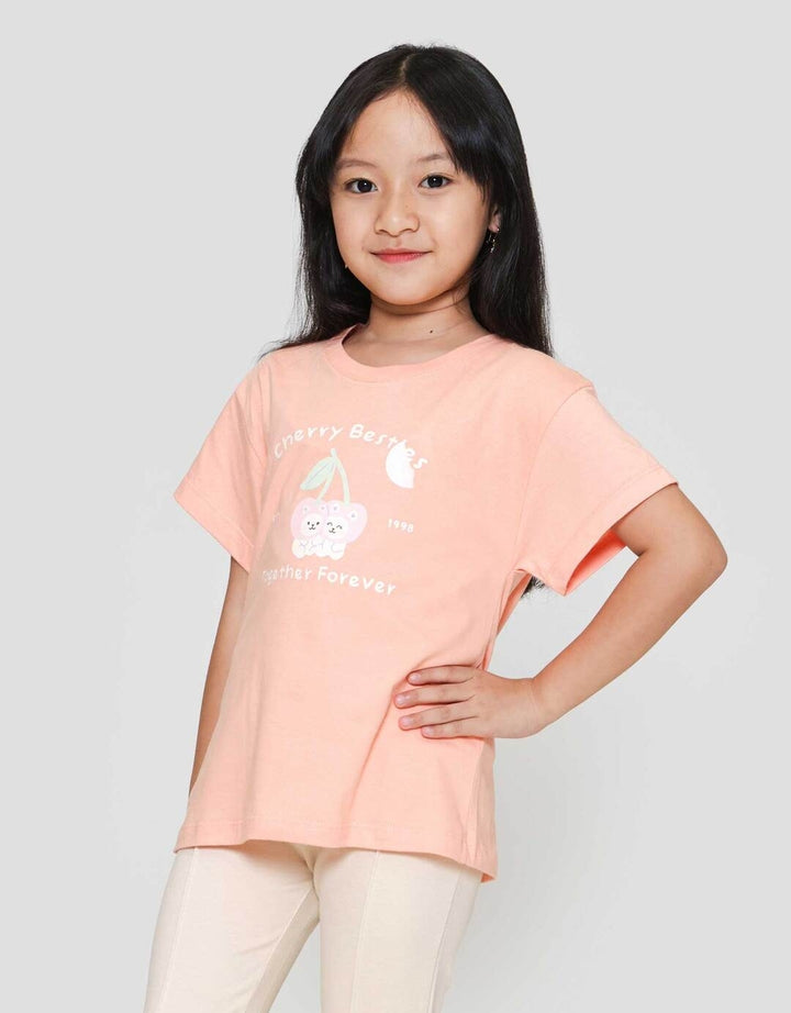 Little M Cherry Besties Kaos Anak Perempuan