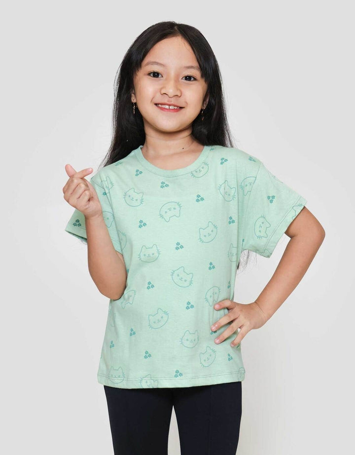 Little M Aop Cat Kaos Anak Perempuan