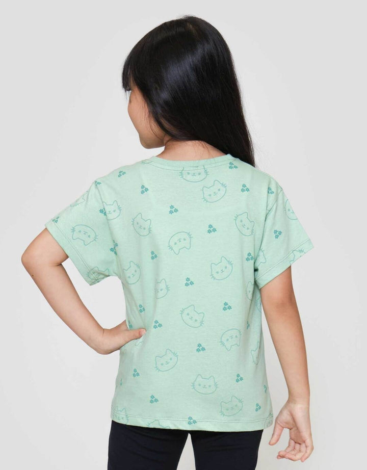 Little M Aop Cat Kaos Anak Perempuan