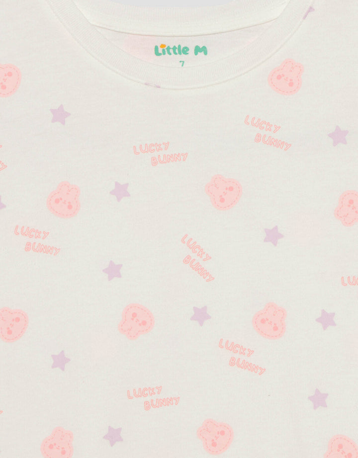 Little M Aop Rabbit Kaos Anak Perempuan