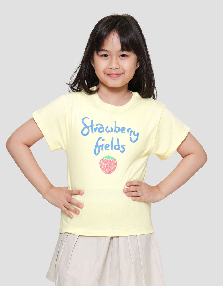 Little M Tee Strawberry Fields Kaos Anak Perempuan