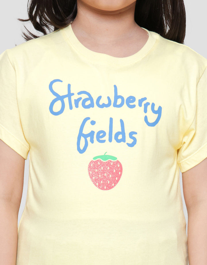 Little M Tee Strawberry Fields Kaos Anak Perempuan