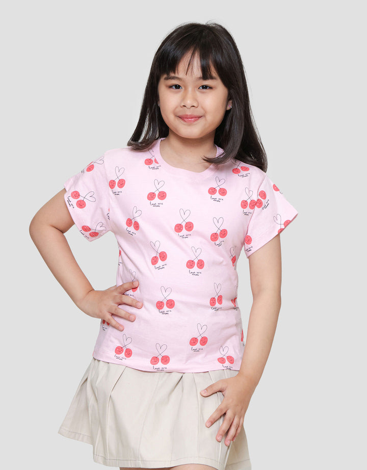 Little M Aop Cherry Kaos Anak Perempuan