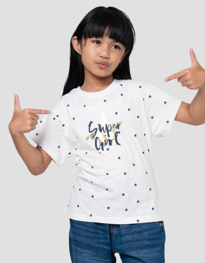 Little M Super Girl Kaos Anak Perempuan