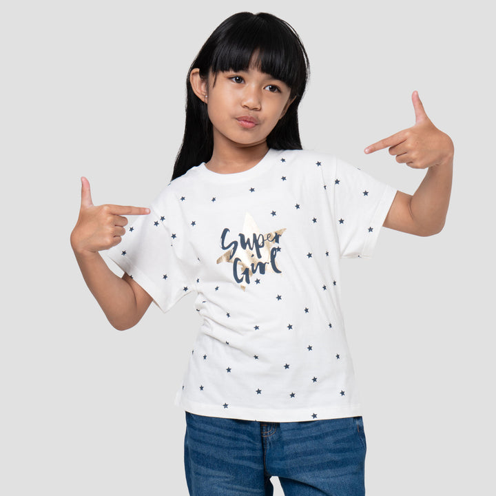 Little M Super Girl Kaos Anak Perempuan