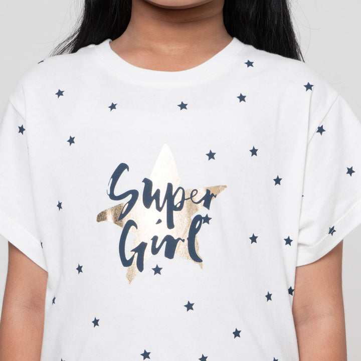 Little M Super Girl Kaos Anak Perempuan