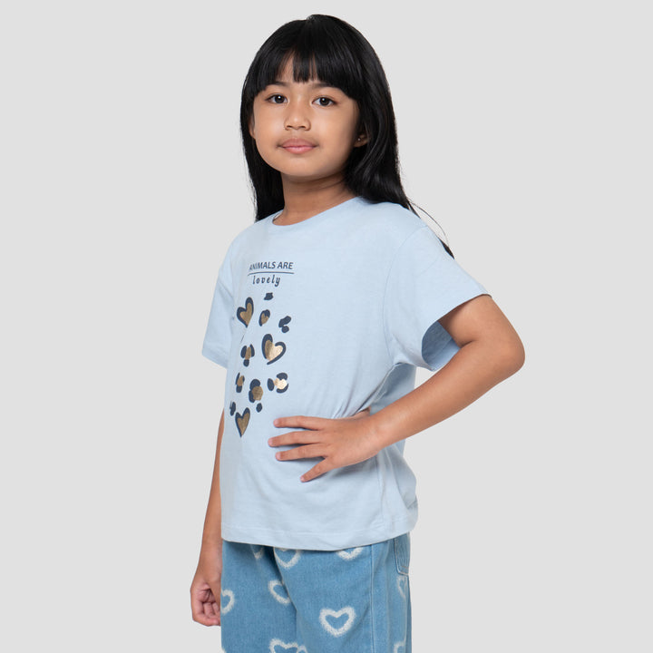 Little M Foil Heart Kaos Anak Perempuan