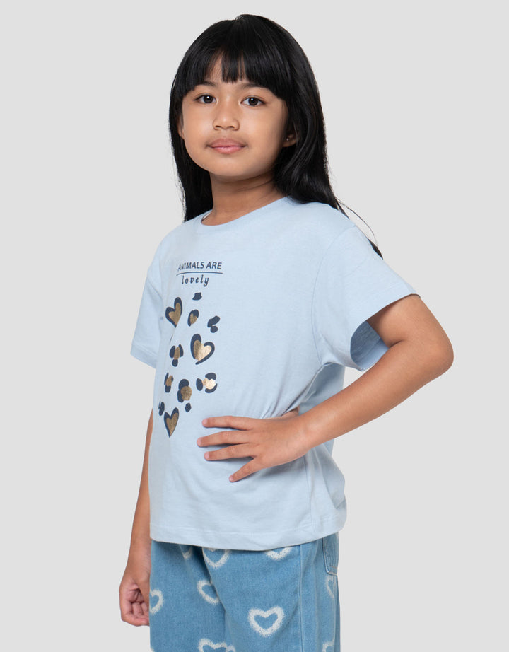 Little M Foil Heart Kaos Anak Perempuan