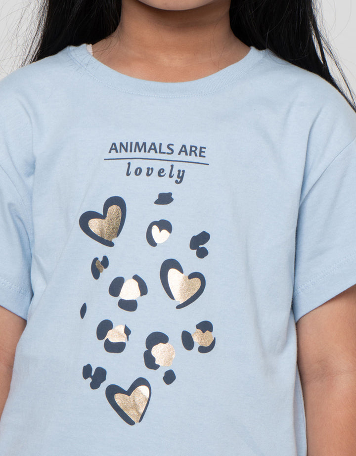 Little M Foil Heart Kaos Anak Perempuan