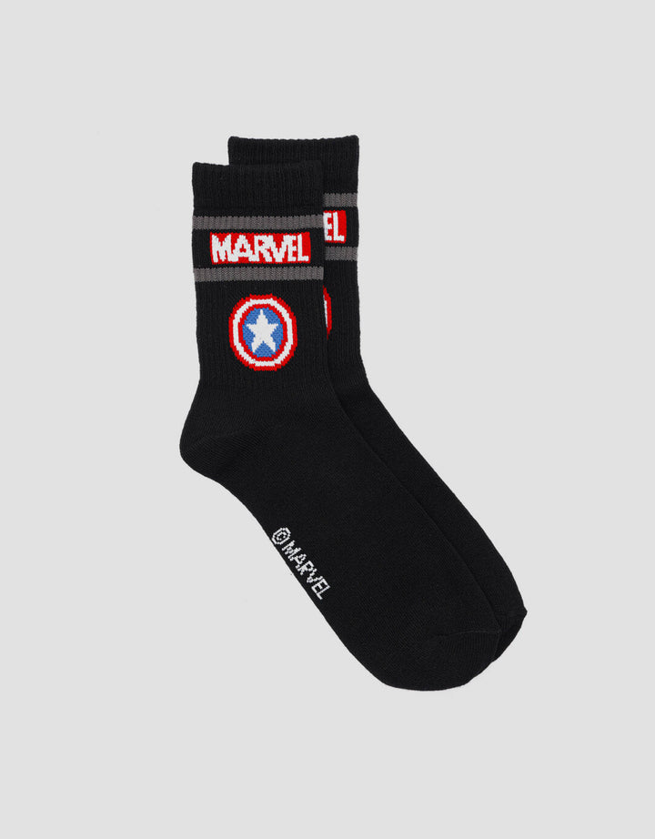 Marvel Logo Captain America Kaos Kaki Anak Laki-laki
