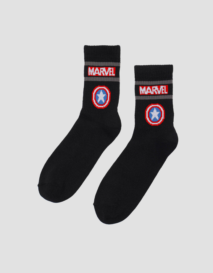 Marvel Logo Captain America Kaos Kaki Anak Laki-laki