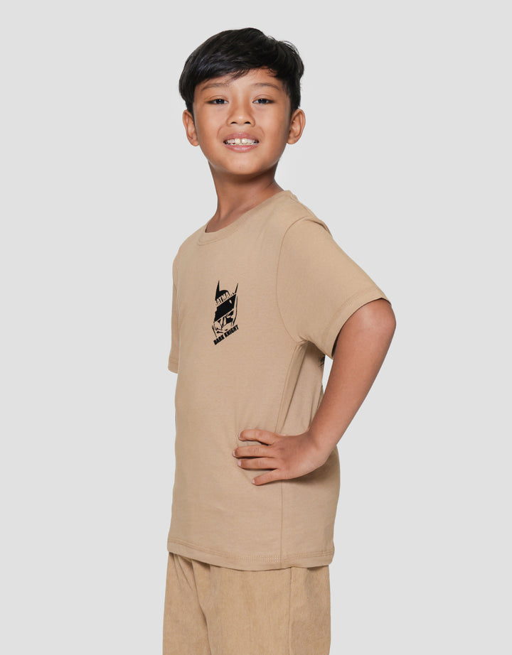 Character Batman Logo Dpn Flocking Print Kaos Anak Laki-laki