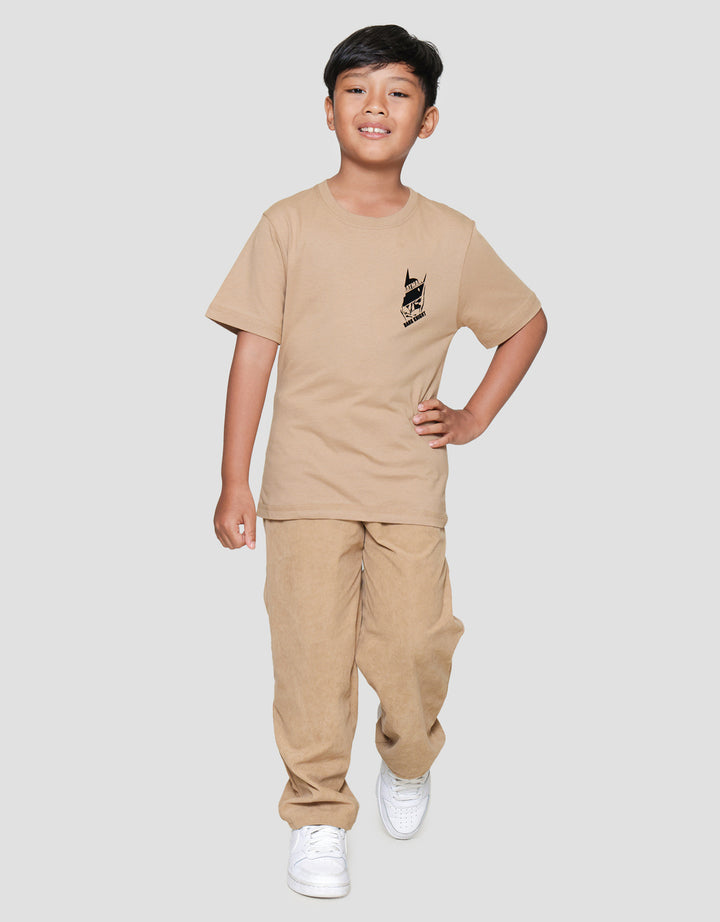 Character Batman Logo Dpn Flocking Print Kaos Anak Laki-laki