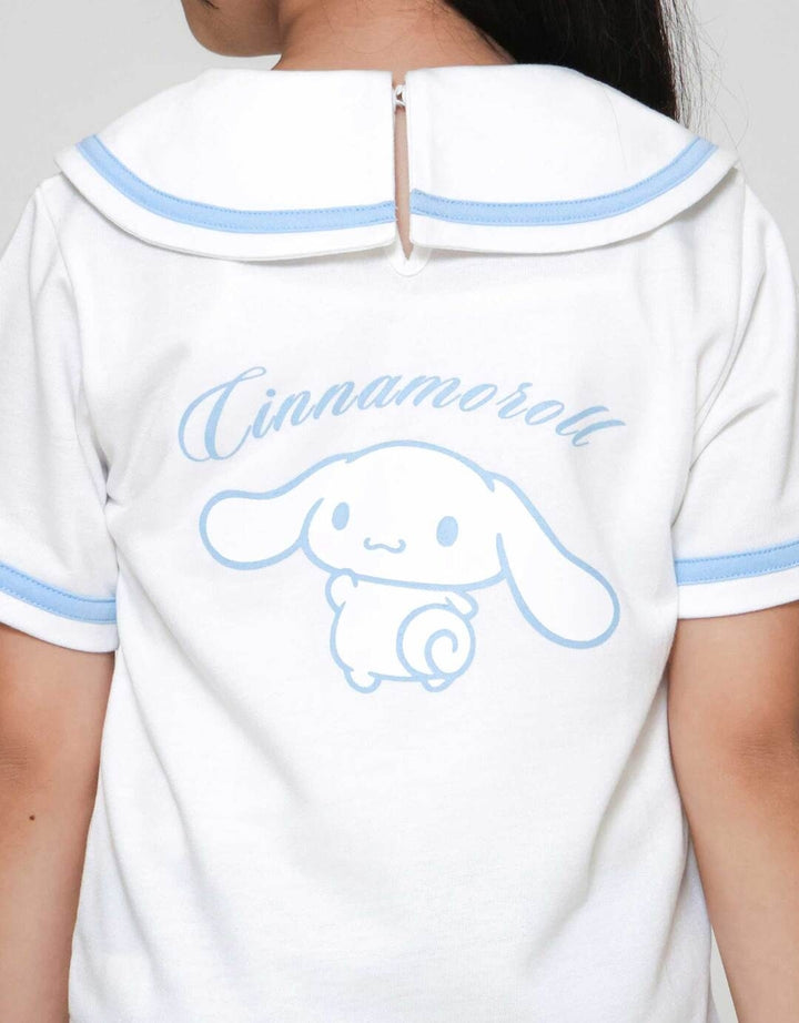 Character Cinnamoroll Sailor Collar Kaos Anak Perempuan