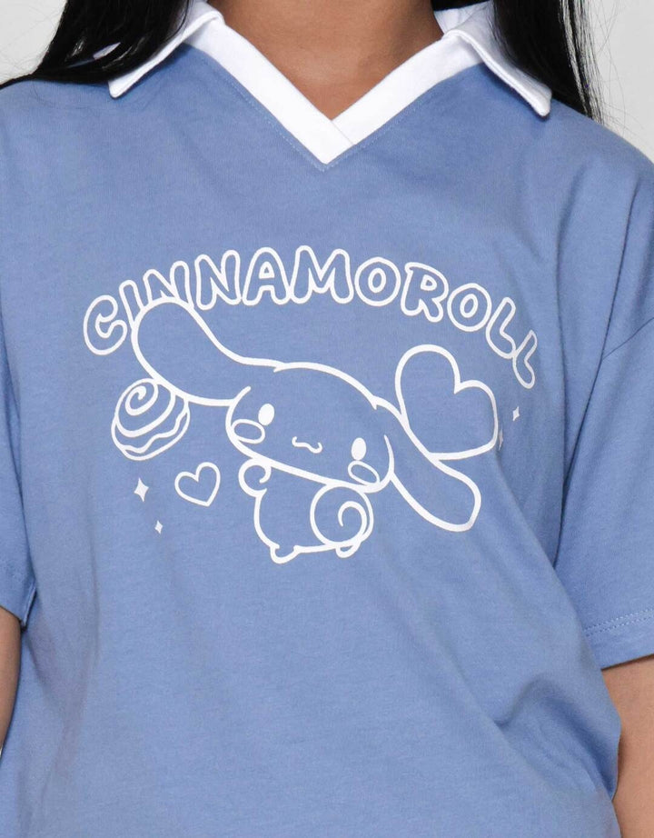 Character Cinnamoroll Collar Kaos Anak Perempuan