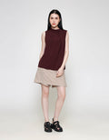 ZES Drappy Neck Blouse Wanita MPRWT016