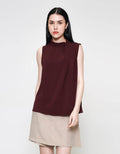 ZES Drappy Neck Blouse Wanita MPRWT016