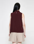 ZES Drappy Neck Blouse Wanita MPRWT016