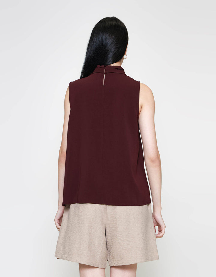 ZES Drappy Neck Blouse Wanita MPRWT016