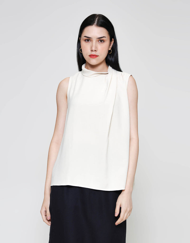 ZES Drappy Neck Blouse Wanita MPRWT016