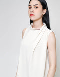 ZES Drappy Neck Blouse Wanita MPRWT016