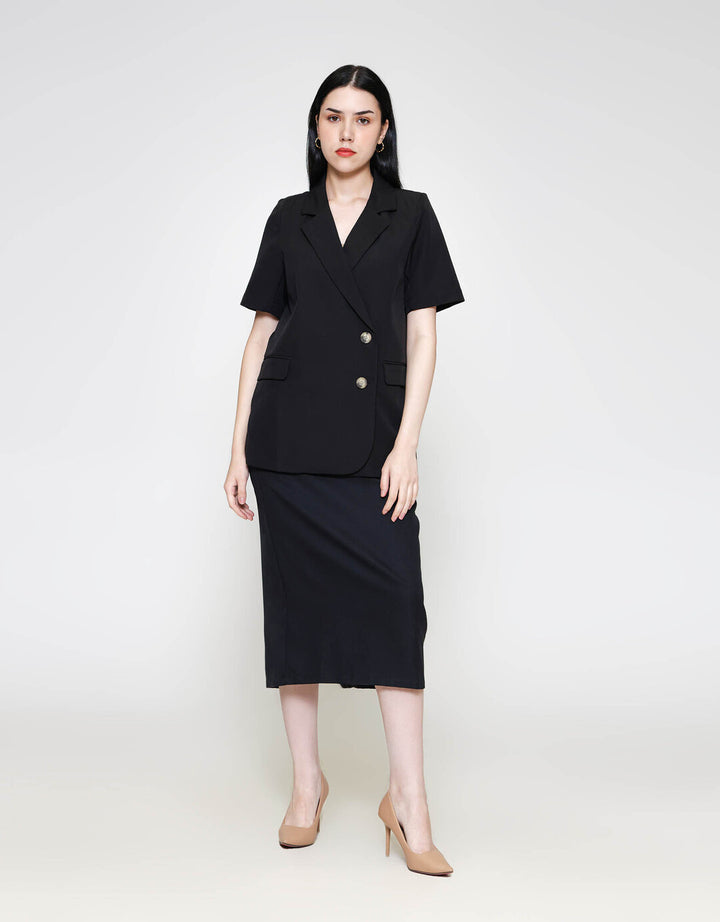 ZES Lengan Pendek Blazer Wanita MPROW004