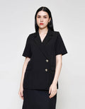 ZES Lengan Pendek Blazer Wanita MPROW004