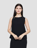 ZES Sleeveless With Gold Buckle On Shoulder Blouse Wanita MPRWT011