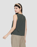 ZES Sleeveless With Gold Buckle On Shoulder Blouse Wanita MPRWT011