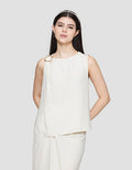ZES Sleeveless With Gold Buckle On Shoulder Blouse Wanita MPRWT011