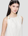 ZES Sleeveless With Gold Buckle On Shoulder Blouse Wanita MPRWT011