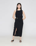 ZES Drape With Gold Buckle Rok Midi Wanita MPRWB006
