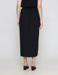 ZES Drape With Gold Buckle Rok Midi Wanita MPRWB006