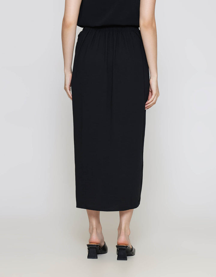 ZES Drape With Gold Buckle Rok Midi Wanita MPRWB006