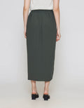 ZES Drape With Gold Buckle Rok Midi Wanita MPRWB006