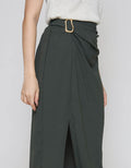 ZES Drape With Gold Buckle Rok Midi Wanita MPRWB006