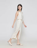 ZES Drape With Gold Buckle Rok Midi Wanita MPRWB006