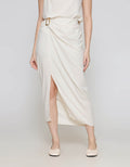 ZES Drape With Gold Buckle Rok Midi Wanita MPRWB006