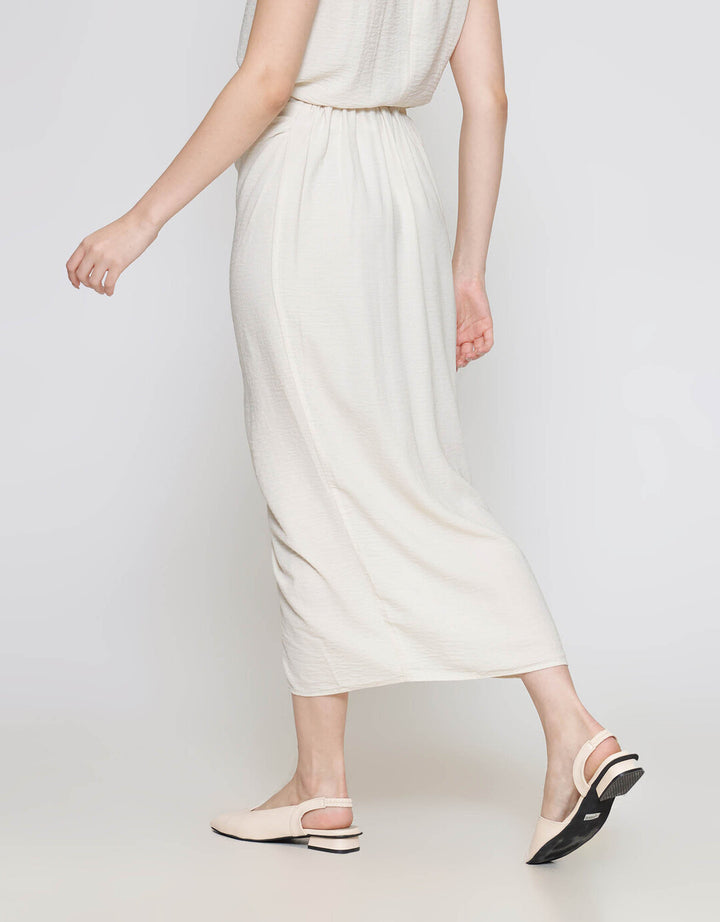 ZES Drape With Gold Buckle Rok Midi Wanita MPRWB006