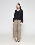 ZES See Thru Ruffle Blouse Wanita MPRWT012