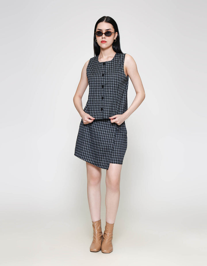 ZES Houndstooth Vest Wanita MPROW010