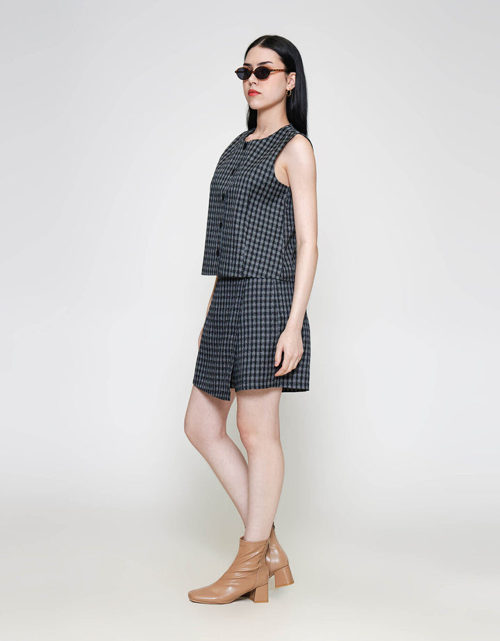 ZES Houndstooth Vest Wanita MPROW010