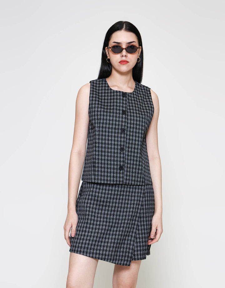 ZES Houndstooth Vest Wanita MPROW010