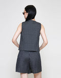 ZES Houndstooth Vest Wanita MPROW010