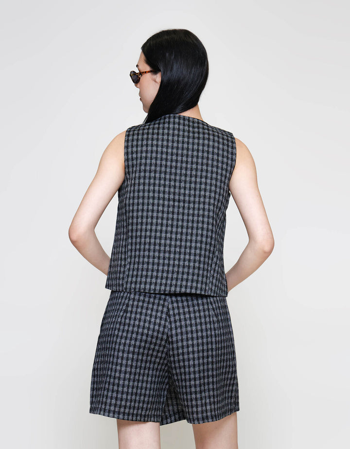 ZES Houndstooth Vest Wanita MPROW010