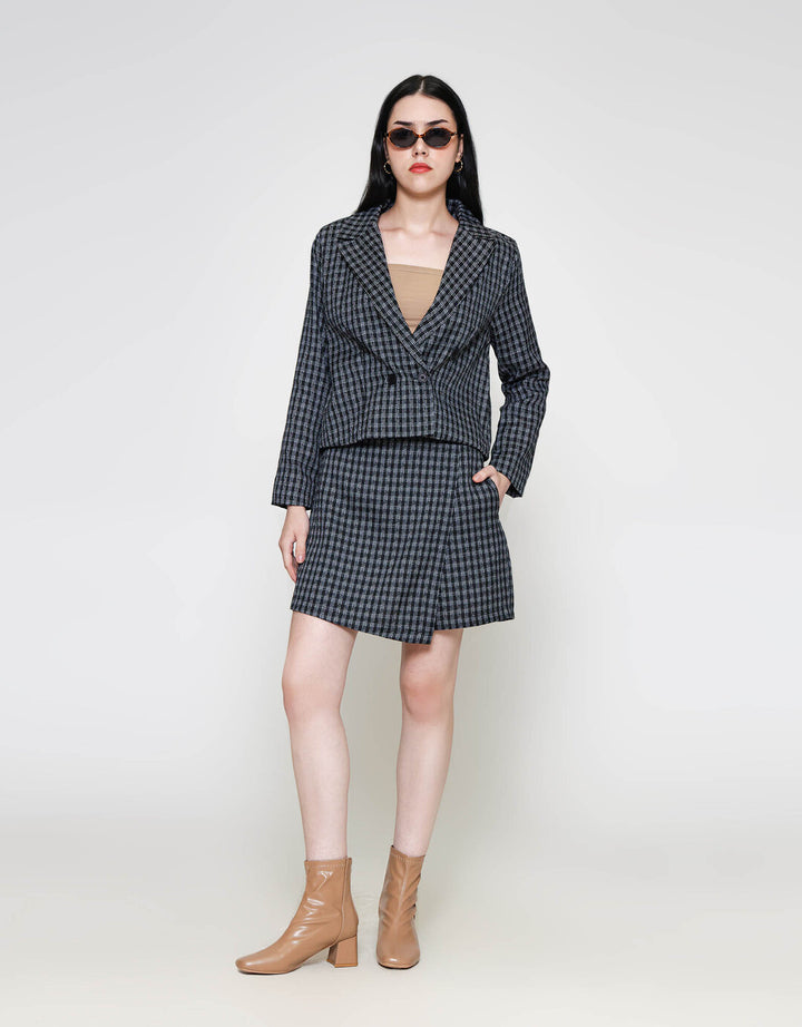 ZES Houndstooth Blazer Wanita MPROW009