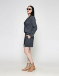 ZES Houndstooth Blazer Wanita MPROW009